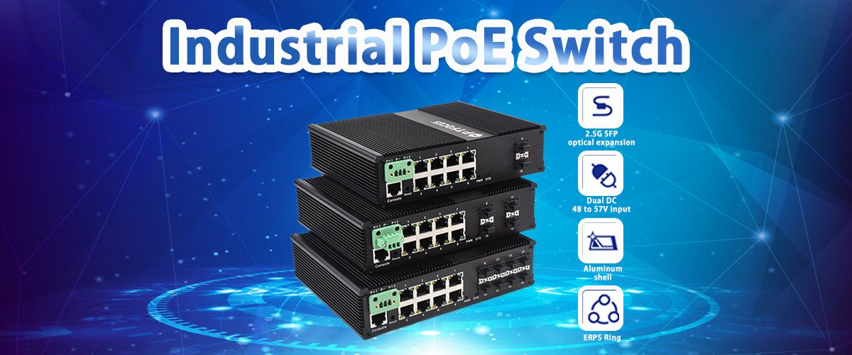 Factory 8 Port Industrial POE Switch 8*10/1000mbps POE port+2*10/100/1000mbps SFP Port for NVR IP Camera Smart City