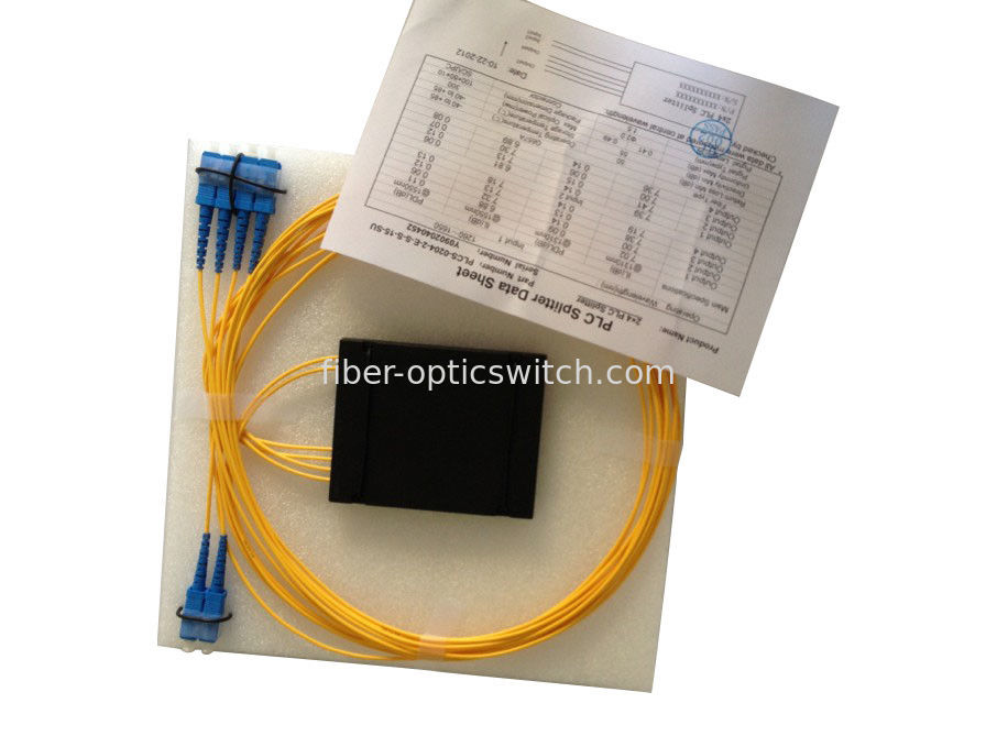 2*4 PLC Fiber Optic Cable Splitter Single Mode With SC APC UPC Connectors