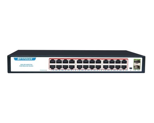 سوئیچ اترنت شبکه برق 370 وات PoE قدرت داخلی RJ-45 1000 مگابیت بر ثانیه